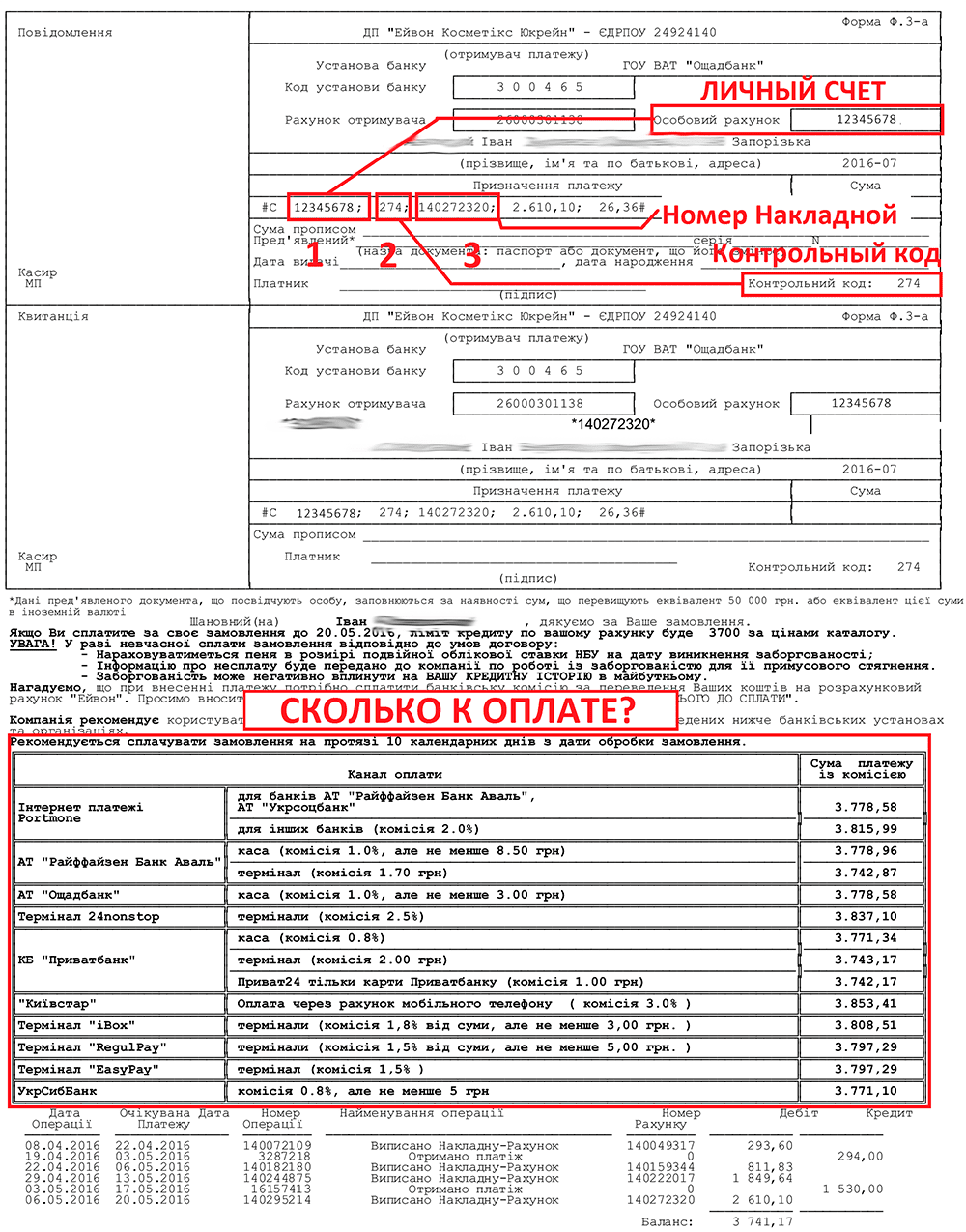 Инвойс Эйвон